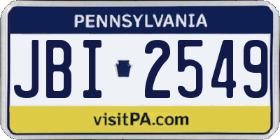 PA license plate JBI2549