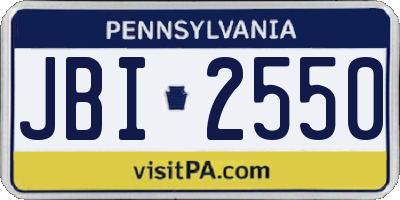 PA license plate JBI2550