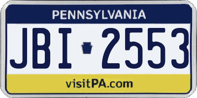 PA license plate JBI2553