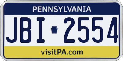 PA license plate JBI2554