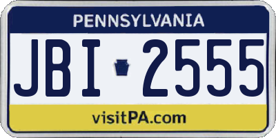 PA license plate JBI2555