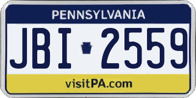 PA license plate JBI2559