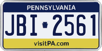 PA license plate JBI2561