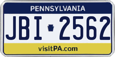 PA license plate JBI2562