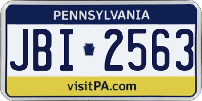 PA license plate JBI2563