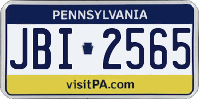 PA license plate JBI2565