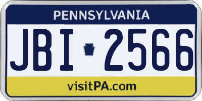 PA license plate JBI2566