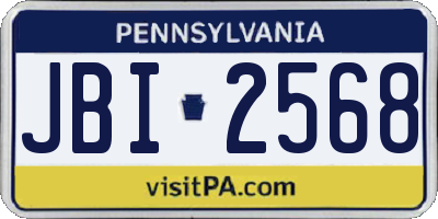 PA license plate JBI2568