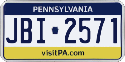 PA license plate JBI2571