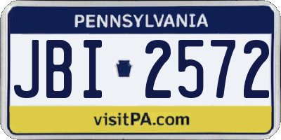 PA license plate JBI2572