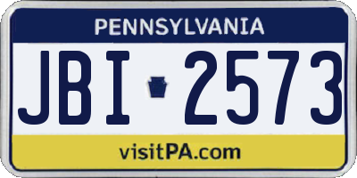 PA license plate JBI2573