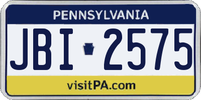 PA license plate JBI2575