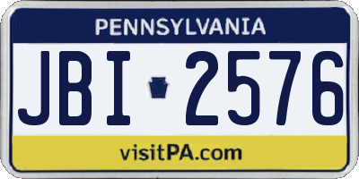 PA license plate JBI2576