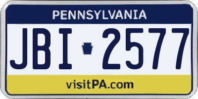 PA license plate JBI2577