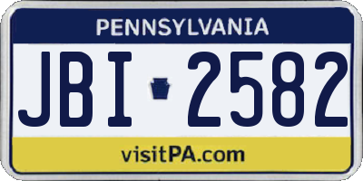 PA license plate JBI2582