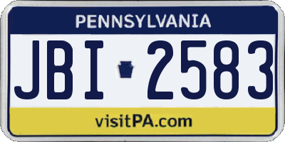 PA license plate JBI2583