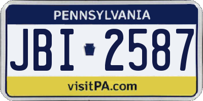 PA license plate JBI2587