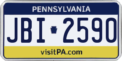 PA license plate JBI2590