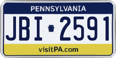 PA license plate JBI2591