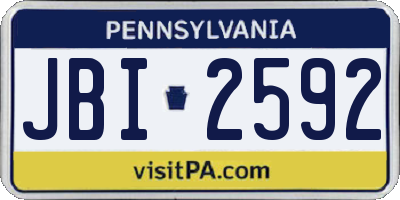 PA license plate JBI2592