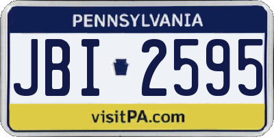 PA license plate JBI2595