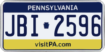 PA license plate JBI2596