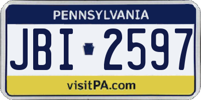 PA license plate JBI2597