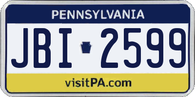 PA license plate JBI2599