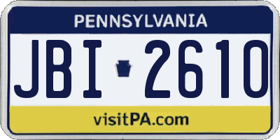 PA license plate JBI2610