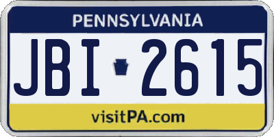 PA license plate JBI2615