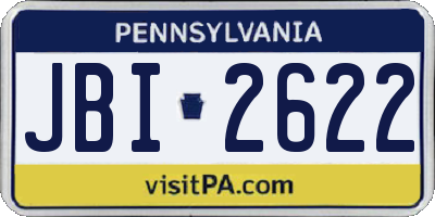 PA license plate JBI2622