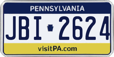 PA license plate JBI2624