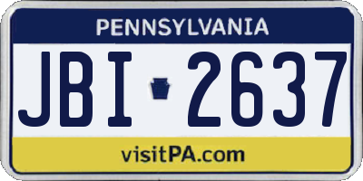 PA license plate JBI2637