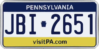 PA license plate JBI2651