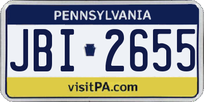 PA license plate JBI2655