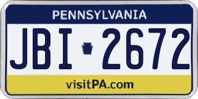PA license plate JBI2672