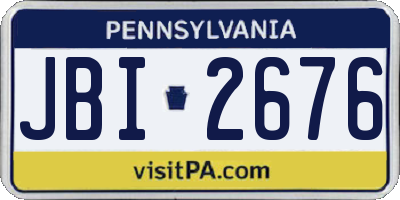 PA license plate JBI2676