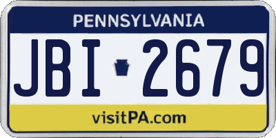 PA license plate JBI2679