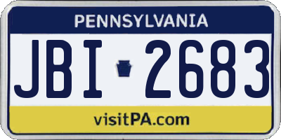 PA license plate JBI2683