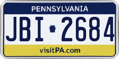PA license plate JBI2684