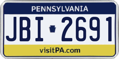 PA license plate JBI2691