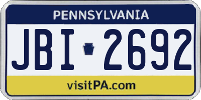 PA license plate JBI2692