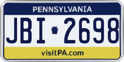 PA license plate JBI2698