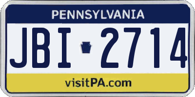 PA license plate JBI2714