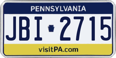 PA license plate JBI2715