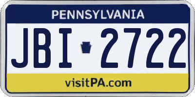 PA license plate JBI2722