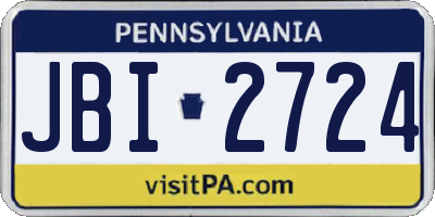 PA license plate JBI2724