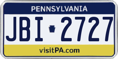 PA license plate JBI2727