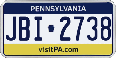 PA license plate JBI2738