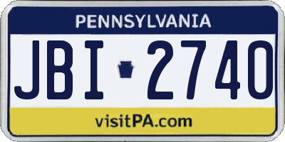 PA license plate JBI2740